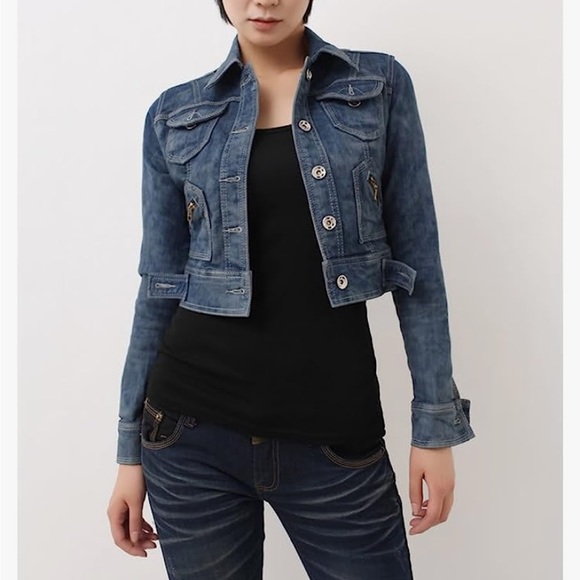 cropped denim jacket, size S - Picture 1 of 6